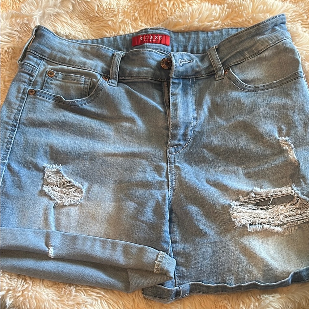 Guess Light Blue Denim Shorts